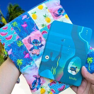 Handmade One-in-a-kind Quilted Disney Stitch Zipper Sleeve for Kindle Ebook